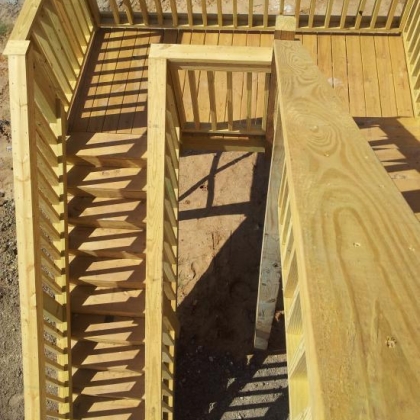Hand Crafted Stairway to 2nd Floor Deck